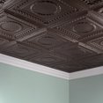thumbnail image 5 of Fasade Rosette Vinyl 2ft x 4ft Glue Up Ceiling Panel Argent Bronze 5 Pack, 5 of 5