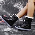 thumbnail image 1 of Bottes Mi-Mollet pour Femmes Bout Rond Bottines Deux Façons de Porter Lacets Bottes de Neige, 1 of 9
