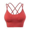 thumbnail image 1 of LSLJS Women Yoga Solide Sans Manches Froid Épaule Réservoir Blouse Tops Intimes, Sports Bras de Women, 1 of 2