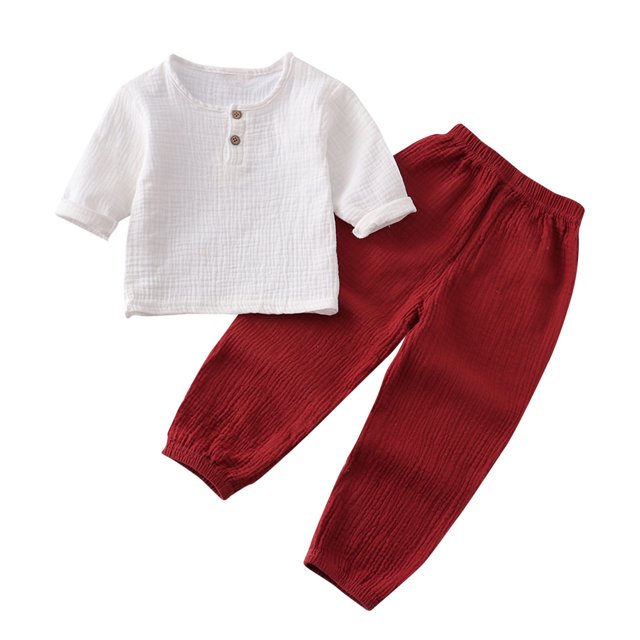 Birdeem Chemises pour Filles Mode Filles et Garçons Hauts Décontractés à Manches Longues Col Rond Ensemble Pantalon Long Uni