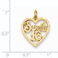 thumbnail image 2 of 14K Yellow Gold Sweet 16 in A Heart Charm, 2 of 2