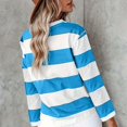 thumbnail image 4 of WEIYLL T-Shirts Chemises pour Femmes Manches Longues Rayé Col Rond à Blocs de Couleur Blouse Bleu Clair Tailles TG, 4 of 5