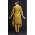thumbnail image 3 of Bimba Kurti Asymétrique Imprimée de Feuilles de Genévrier des Montagnes Rocheuses Dorées pour Femmes Robe d'Été Indienne Tunique XSmall, 3 of 6