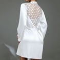 thumbnail image 4 of Timegard Robe de Nuit pour Femmes à Manches Longues Portefeuille Col en V en Dentelle Chemises de Nuit Taille Ceinturée Décontractée Douce Mini Pyjama, 4 of 4