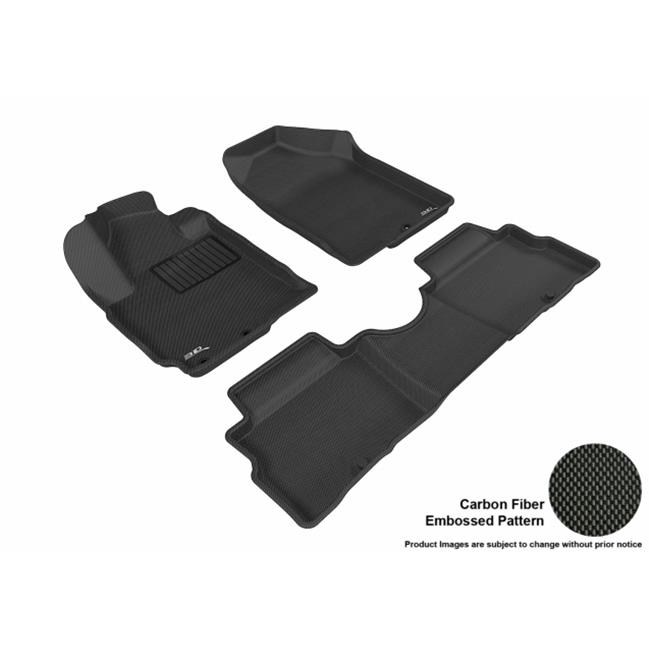 U Ace L1KA03301509 3D Maxpider Complete Set Custom Fit All-Weather Kagu Black Floor Mat for 2011-2013 Kia Soul Models