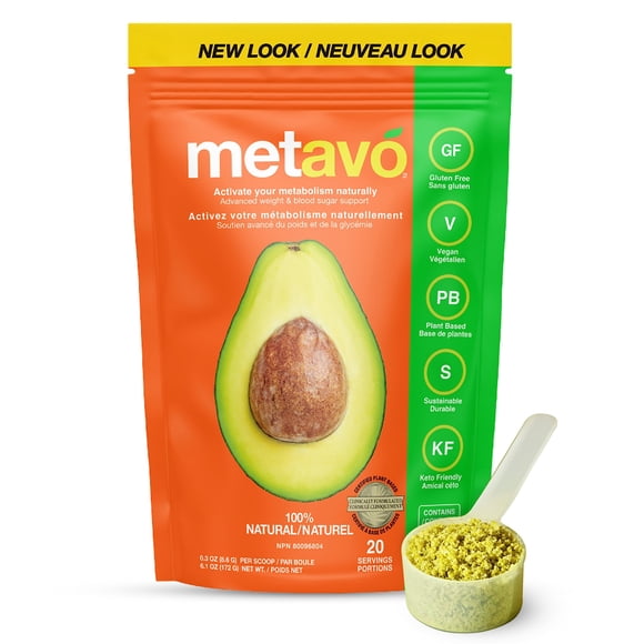 Metavo Metabolism Smoothie Mix | Energy Support Supplement | Advanced Blood Sugar Support | Curb Sugar Cravings | With Avocado based AvoB™ and Chromium | 20 Servings