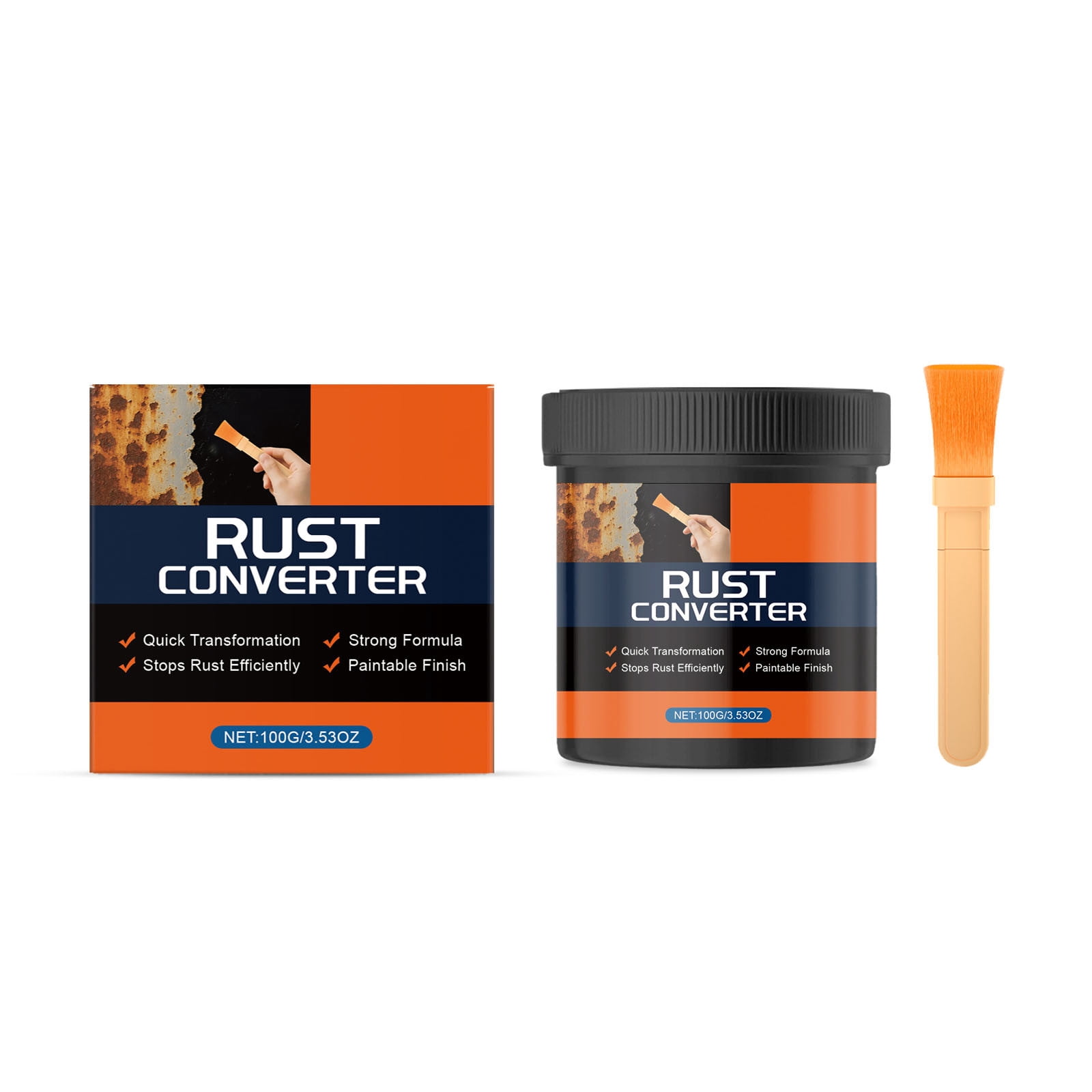 Black Spray Paint for Metal Rust Conversion Agent, No Sanding Required Heavy-Duty Metal Rust Inhibitor Paint for Metal Surfaces