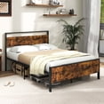 thumbnail image 2 of Costway Lit Double avec Tête et Pied de Lit en Bois, Rangement sous le Lit, 2 of 10