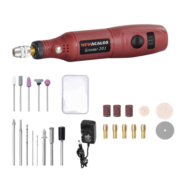 Milaget Stylo de Gravure Électrique Poignée Perceuse Machine de Polissage Outil Rotatif en Forme de Stylo pour Bijoux Bois - Rouge