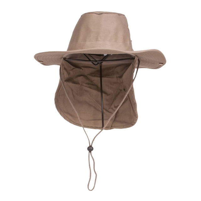 Top Headwear Chapeau Bob Safari Explorer avec Couvre-Cou à Rabat - Kaki - Petit