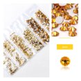 thumbnail image 1 of mmirethe Rhinestones Flat-Bottom Multi-faceted Sides DIY Handcraft Excellent Gloss Manicure Crystal Different Styles Mobile Phone Gold1, 1 of 6
