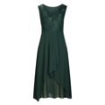 thumbnail image 2 of adviicd Robes d'Été pour Femmes 2024 Robe Longue Fluide Sans Manches à Col Halter Imprimé Floral Vert,TTTG, 2 of 4