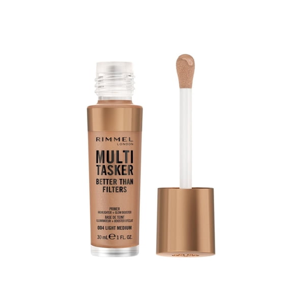 Rimmel Multi-Tasker Better Than Filters, Face Primer, Glow Booster & Highlighter, Vegan Formula, Anti-Ageing Benefits, Light-Reflecting Pigments