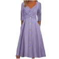 thumbnail image 2 of Gspmoly Robes d'Été, Robe Décontractée Ample à Bretelles à Col en V avec Boutons à l'Ourlet pour Femmes, Robes de Travail pour Femmes en Liquidation, 2 of 6