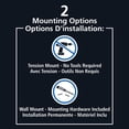 thumbnail image 3 of Mainstays Smart Rods Adjustable Curved Shower Curtain Rod, Tool-Free Tension or Wall-Mount Installation, 50" to 72", Matte Black, 3 of 5
