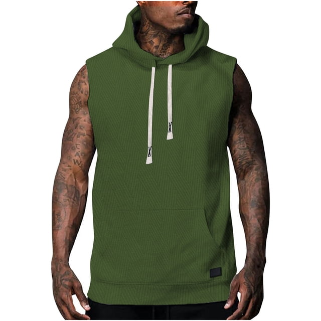 Birdeem Vest for Men Men Casual Solid Color Solid Color Sleeveless Hooded Blouse