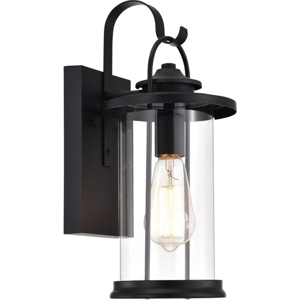 CHLOE Ainsley Transitionnel 1 Lumière Texturé Noir Applique Murale d'Extérieur Hauteur 15 Pouces