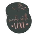 thumbnail image 1 of Inkdotpot Pack Of 50 Made With Love Text Favor Paper Tags Craft Real Rose Gold Foil Hang Tags, 1 of 6
