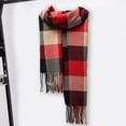 thumbnail image 4 of Men Scarf British Style Classic Plaid Fringed Tassels Soft Keep Warm Faux Autumn Winter Adults Long Scarf for Riding, 4 of 8