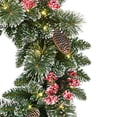 thumbnail image 4 of Holiday Time 24" Pre-lit Frosted Christmas Artificial Wreath, Green, 4 of 5
