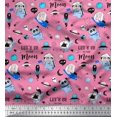 thumbnail image 1 of Soimoi Poly Georgette Fabric Planet,Rocket & Astronaut Animals Cartoon Print Fabric by Yard 42 Inch Wide, 1 of 3