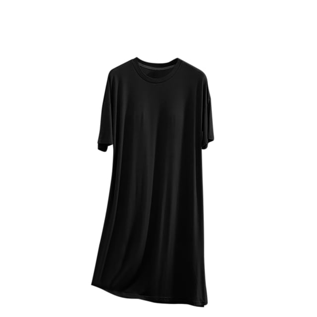 Timegard Chemises de Nuit pour Femmes à Manches Courtes, Col Ras du Cou, Robe de Nuit Décontractée avec Soutien-Gorge Intégré