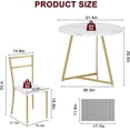thumbnail image 4 of Amenitlif Dining Table Set for 2, Round Kitchen Table and Chairs for 2, Modern Dining Room Table Set with 2 Metal and Wood Chairs, Kitchen Table Set for Small Space, Apartment, 4 of 10