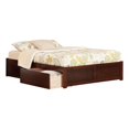 thumbnail image 1 of Leo & Lacey Solid Wood Urban Queen Storage Platform Bed in Walnut, 1 of 6