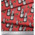 thumbnail image 3 of Soimoi Orange Rayon Fabric Insect,Lavender & Vintage Bottle Print Fabric by Yard 56 Inch Wide, 3 of 3