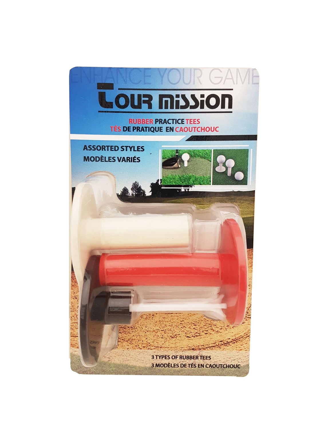 Tour Mission Rubber practice tees, #12698