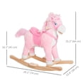 thumbnail image 3 of Qaba Kids Plush Rocking Horse Child Ride On Toy Rocker with Realistic Sounds Pink, 3 of 10