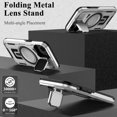thumbnail image 3 of KOMI for iPhone 16 Pro MagSafe Case with Adjustable Metal Camera Lens Cover Stand with 1 Screen Protectors,[Military-Grade Protection] Rugged Heavy Duty Magnetic Case for iPhone 16 Pro 6.3" Grey, 3 of 5