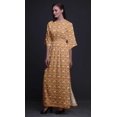 thumbnail image 4 of Bimba Robe Longue Maxi en Rayonne à Imprimé Floral de Quart de Feuille et de Nénuphar pour Femmes avec Fente Latérale - X-Grand, 4 of 6