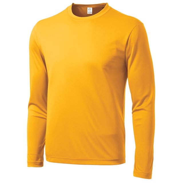 Gravity Threads Long-Sleeve Moisture-Wick Athletic Shirt - Gold - Small