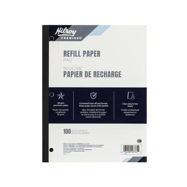 Hilroy Core+ Refill Paper Pad, 200 pages, Glued, Premium 68gsm White Paper