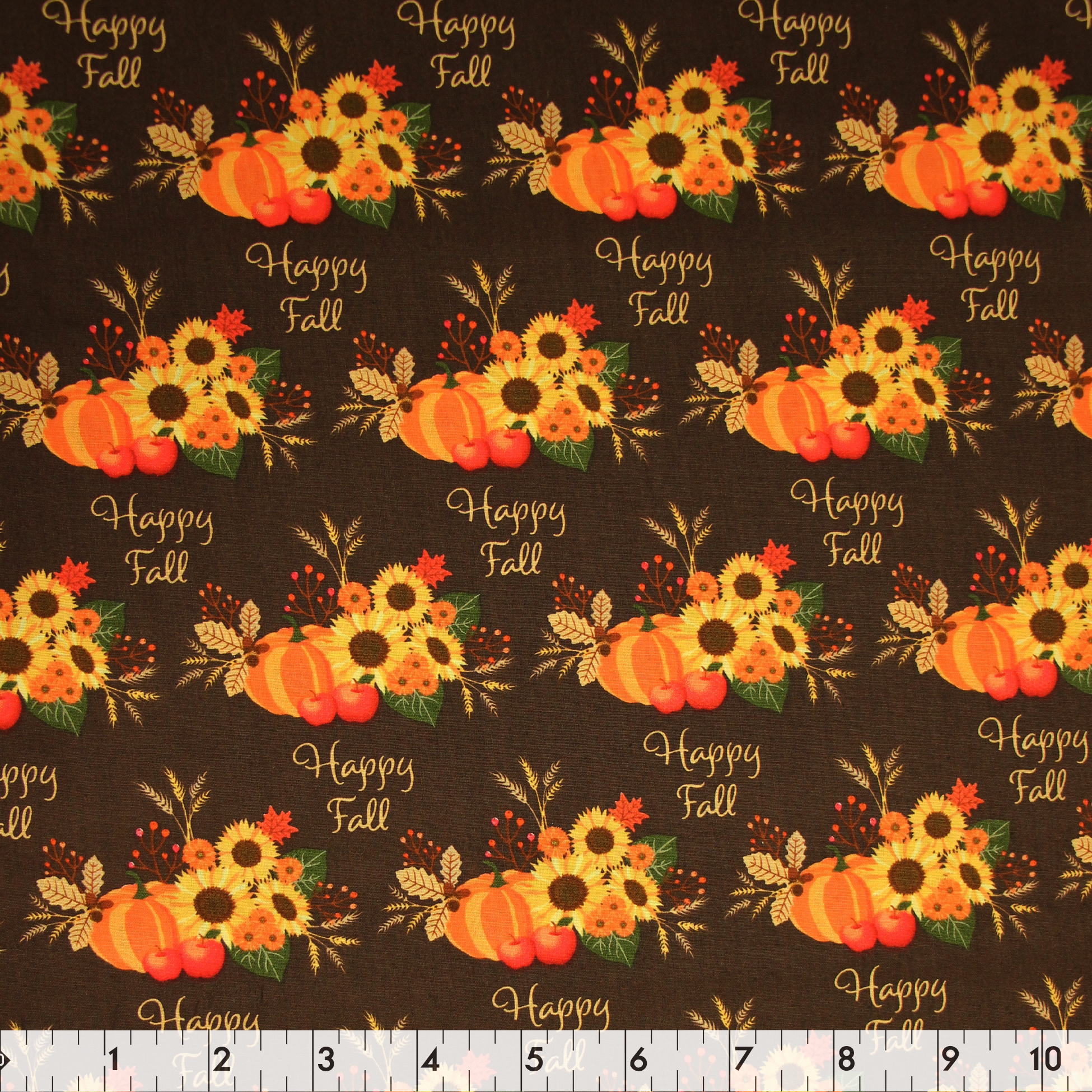 FABRIC CREATIONS coton Fabric, brun Happy Fall - 107 cm (42 in) Wide, 100 % coton