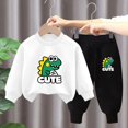 thumbnail image 3 of Pisexur Ensemble de Vêtements d'Automne pour Bébés Filles Garçons 2 Pcs Mode Décontractée Imprimé Mignon Manches Longues Col Rond Chandails en Molleton et Pantalons de Survêtement Ensemble de Survêtement pour Enfants Filles Garçons 3-8 Ans, 3 of 4