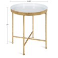 thumbnail image 2 of Kate and Laurel Celia Metal Foldable Round Accent Table, 18.25" x 18.25" x 22", White Surface and Gold Frame, Modern Minimalist Design and Detachable Magnetic Tabletop, 2 of 2