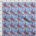 thumbnail image 4 of oneOone Polyester Spandex Medium Blue Fabric Beach Craft Projects Decor Fabric Printed By The Yard 56 Inch Wide, 4 of 4