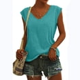 thumbnail image 4 of XZNGL T-Shirt Printing Machine Fashion Woman Causal V-Neck Printing Solid Blouse Sleeveless T-Shirt Summer Tops Sleeveless Tops for Women Summer Tops for Women Fashion Tops for Women, 4 of 4