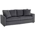 thumbnail image 1 of HOMCOM Canapé 3 Places, Sofa Rembourré pour Chambre, Gris Foncé, 1 of 10