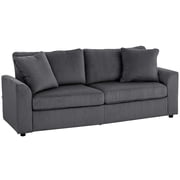 HOMCOM 3 Seater Sofa, Upholstered Sofa Couch for Bedroom, Dark Grey