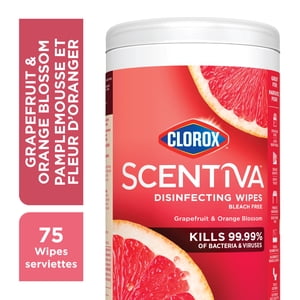 Clorox™ Scentiva™ Disinfecting Wipes, Bleach Free, Grapefruit & Orange Blossom, 75ct