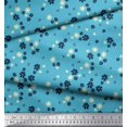 thumbnail image 2 of Soimoi Blue Modal Satin Fabric Artistic Floral Decor Fabric Printed Yard 42 Inch Wide, 2 of 3