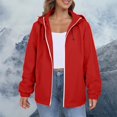 thumbnail image 5 of Comdrip Veste Légère pour Femmes! Veste Chaude Coupe-Vent Imperméable à Blocs de Couleur pour Femmes, Coupe-Vent d'Extérieur, Veste de Randonnée, Veste de Randonnée pour Femmes Légère Rouge TG, 5 of 5