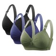 thumbnail image 1 of Timegard Bras for Women No Underwire 3pc Adjustable Strap Full Support Ruched Comfy Daily Seniors Bras, 1 of 5