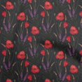 thumbnail image 1 of oneOone Coton Popeline Sergé Rouge Tissu Floral Rétro Matériel de Couture Tissu Imprimé par la Cour 56 Pouces de Large, 1 of 5