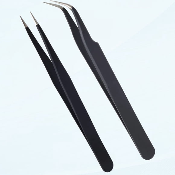 SUTENGDA Pinces à Pointe Fine + Inclinaison pour Femmes et Hommes, Épilation des Sourcils et des Poils Incarnés, Aiguille de Précision, Pinces pour le Nez (Noir)
