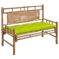 thumbnail image 1 of vidaXL Garden Bench with Cushion 120 cm Bamboo, 1 of 5