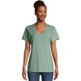 thumbnail image 1 of Hanes Tee-Shirt Col en V ComfortWash pour Femmes, P, Vert Cyprès, 1 of 1